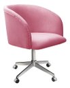 Ver imagem 2 de Cadeira Para Escritório E Home Office Atenas Base Giratória Rodizio - Suede Rosa