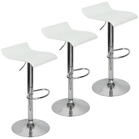 Kit 3 Banquetas Toquio Wave Enzo Belo Horizonte Recouro Giratória com Regulagem 