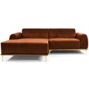 Ver imagem 3 de Sofá Molino 3 Lugares 230cm Chaise Direito Pés Gold Veludo Camel - Nexta Casa