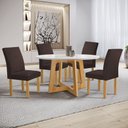 Ver imagem 4 de Conjunto Mesa Arizona 120cm com 4 Cadeiras Canela Tampo Redondo Plus com Vidro