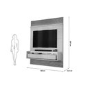 Ver imagem 2 de Painel Quarto P/ Tv até 70 Pol Taylor 179x207cm Off White/freijó - Dj Móveis