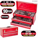 Ver imagem 1 de Kit de Ferramentas P/ Mecânicos Caixa C/ 90 Peças Jfp90m