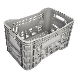 Kit 3 Caixas Plástica Hortifruti Empilhável A-60 Cinza JR - 2