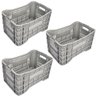Kit 3 Caixas Plástica Hortifruti Empilhável A-60 Cinza JR - 1