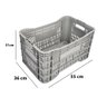 Kit 3 Caixas Plástica Hortifruti Empilhável A-60 Cinza JR - 4