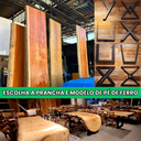 Ver imagem 3 de Mesa de Jantar Prancha Única em Madeira Maciça e Base de Ferro