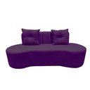 Ver imagem 3 de Sofá 3 Lugares Orgânico Curvo Madrid 180cm Veludo Roxo