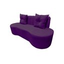 Ver imagem 5 de Sofá 3 Lugares Orgânico Curvo Madrid 180cm Veludo Roxo