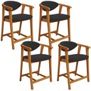 Ver imagem 1 de Kit 04 Banquetas Baixa para Cozinha Sala Jantar Bancada Cecília L02 Bouclê Preto - Lyam Decor