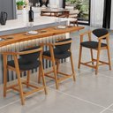 Ver imagem 2 de Kit 04 Banquetas Baixa para Cozinha Sala Jantar Bancada Cecília L02 Bouclê Preto - Lyam Decor