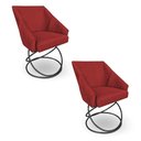 Ver imagem 1 de Kit 2 Poltronas Luxo Alana Suede Base Luxo Preto - Pallazio Cor:Vermelho