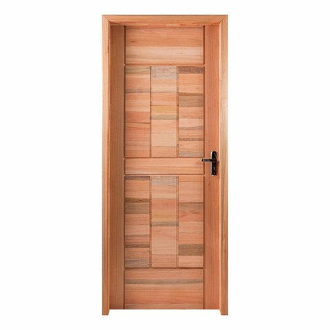 Kit Porta Pronta Maciça de Eucalipto 214x89x14cm PM96 Abertura Esquerda Cruzeiro Portas