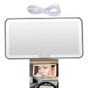 Ver imagem 1 de Espelho de Carro Retrovisor Quebra Sol Maquiagem Led 3 Cores sem Fio Iluminaçao Interna Automotiva