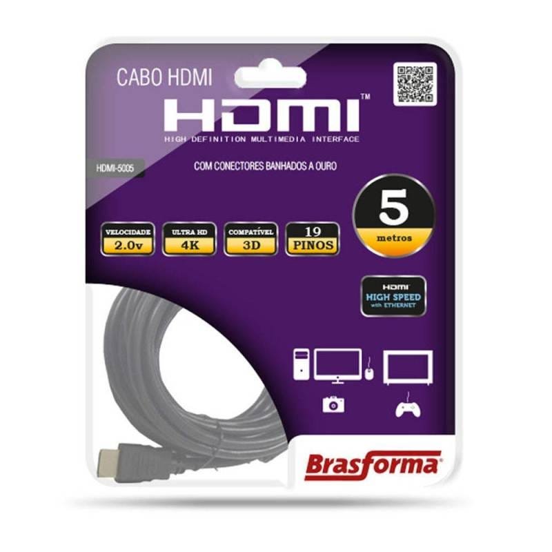 Cabo Hhmi 2.0 4K 3D 1080P Com 5METROS - 3