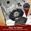 Ver imagem 5 de Elite Gourmet Emg1100 Grill Elétrico Indoor 28cm Preto Vidro Temperado