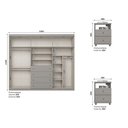 Ver imagem 4 de Quarto Casal Guarda Roupa 6 Portas 8 Gavetas Amy 262cm Cinza Casa 812