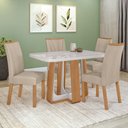 Ver imagem 1 de Conjunto Sala de Jantar Mesa Easy Pop 120x80cm Tampo Mdf 40mm com 4 Cadeiras Confort Linho Rinzai