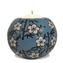 Ver imagem 1 de Porta Velas Porcelana Chinesa Azul Pintado À Mão Flor de Pessegueiro Columbus Gold