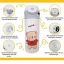 Ver imagem 2 de Garrafa Térmica Infantil Branca 420ml com Tampa de Ursinho e Canudo para Bebidas Quentes e Frias
