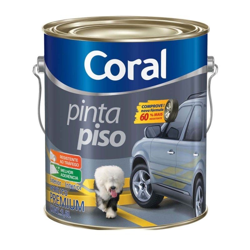 Tinta Pinta Piso 3,6 litros cinza escuro Coral - 1