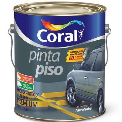 Tinta Para Piso Fosco Preto 3,6 Litros - CORAL