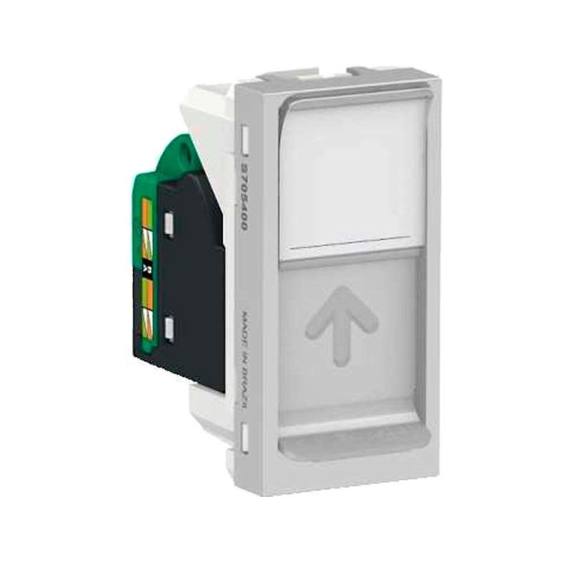 Módulo tomada Rj45 8 fios Utp Cat5e Toolless 1 módulo alumínio Schneider - 1