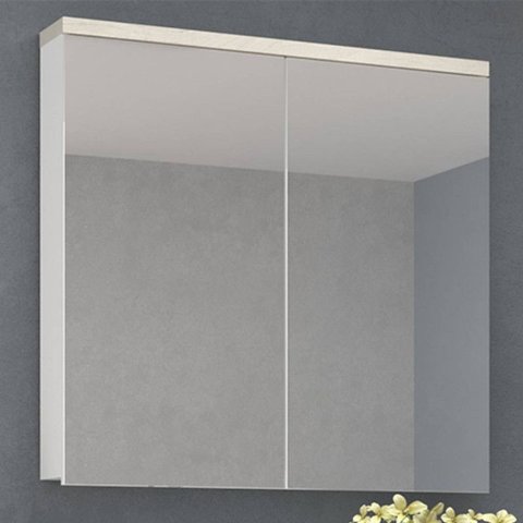 Armário de Banheiro 90cm 02 Portas Ref 910 Cewal - Branco/arenito