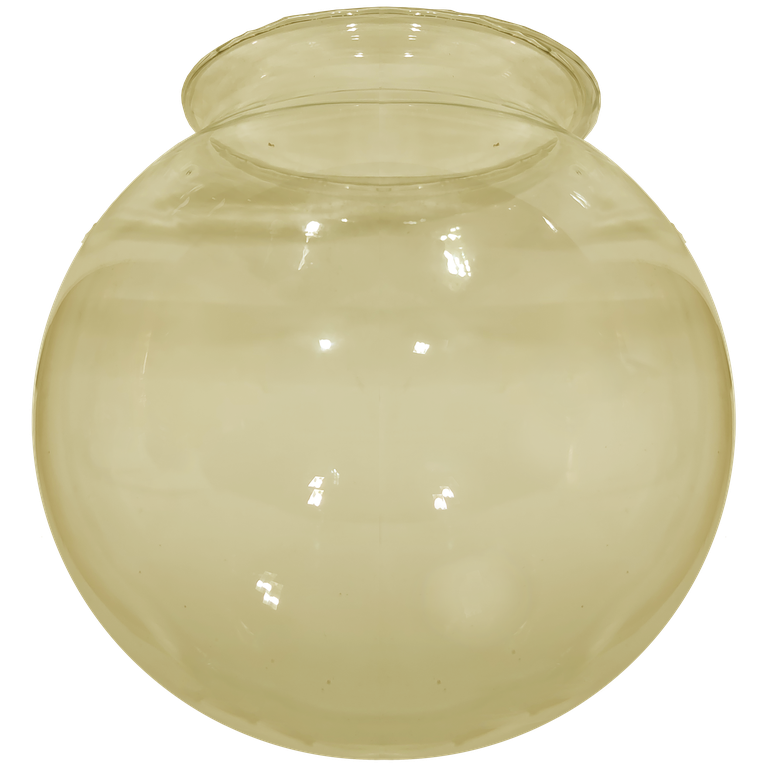 Globo de Vidro Ambar Esférico com Colar 10 X 15 Colonial