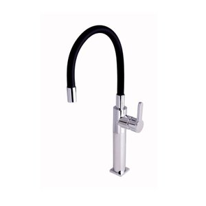 Misturador Monocomando de Mesa para Cozinha Dom Color Bica Alta Cromado/Preto - Perflex 10749410