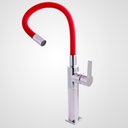 Ver imagem 1 de Misturador Monocomando de Mesa para Cozinha Dom Color Cromado/Vermelho - Perflex 10749310