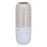 Vaso Decorativo Enfeite Casa Cerâmica 40x15x15cm Marfim - 1
