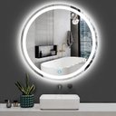 Ver imagem 1 de Espelho Jateado Redondo Iluminado com Led Frio e Touch 80cm