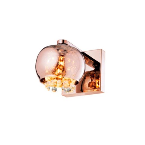 Arandela de vidro e metal G9 40W cobre Quality