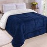 Edredom Coberdrom Pryme Solteiro Sherpa e Manta - Royal - 1