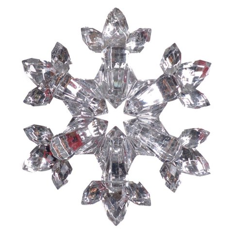 Enfeite Natal Floco de Neve Transparente 8,3x9,5cm