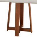 Ver imagem 3 de Mesa Delta Freijó e Off-white 4 Lugares Quadrada 1,10x1,10 Madeira Maciça e Tampo de Vidro Colado