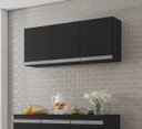 Ver imagem 2 de Armário Aéreo 3 Portas Andréia 120cm Preto - AJL Móveis