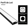 Kit C/ 6 Peças - 5 Perfil de Led + 5m Fita de 60 Led 3000k - 2
