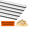 Kit C/ 6 Peças - 5 Perfil de Led + 5m Fita de 60 Led 3000k - 6