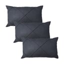 Ver imagem 1 de Kit 3 Capas para Almofada em Veludo Drapeada Retangular 60x40 Cor:cinza Chumbo
