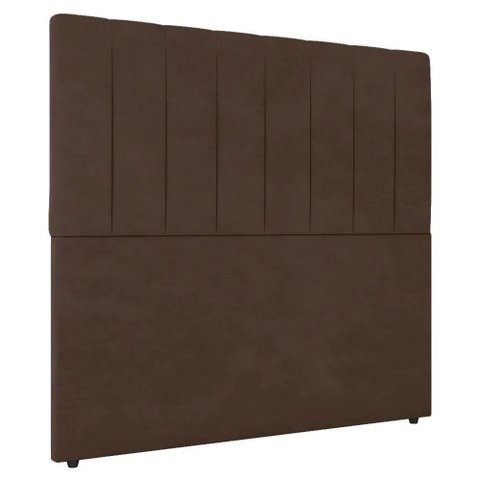 Cabeceira Cama Box Casal King Size Ivana 193cm Veludo - Desk Design Cor Marrom