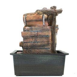 Fonte Água Decorativa Resina Cascata Iluminação Led Bivolt - 11