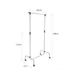 Arara com Rodinhas de Aço Prata Standard Secalux - 1
