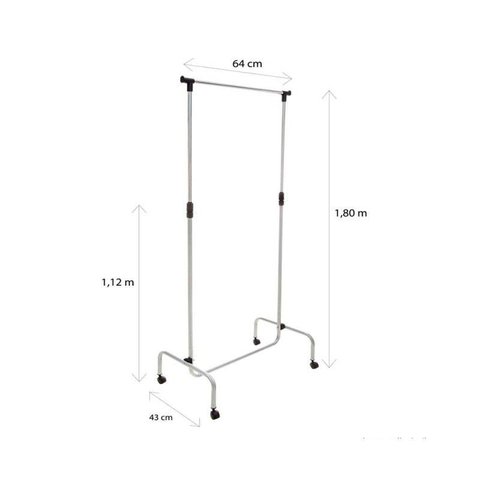 Arara com Rodinhas de Aço Prata Standard Secalux