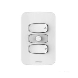 Controle para ventilador bivolt com placa 4X2 Gracia branco Alumbra - 1 Controle para ventilador bivolt com placa 4X2 Gracia branco Alumbra - 1
