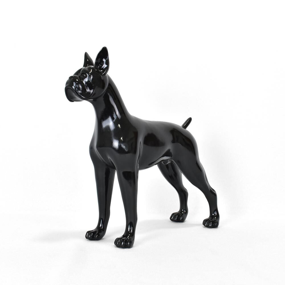 Escultura Cachorro em Poliresina Preto Mart 20x18x5cm