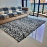 Tapete para Sala Felpudo e Peludo Estilo Boho Rustico Algodão Tear Artesanal 1,50 X 2,00 - Preto-cru - 2