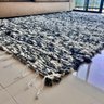 Tapete para Sala Felpudo e Peludo Estilo Boho Rustico Algodão Tear Artesanal 1,50 X 2,00 - Preto-cru - 1
