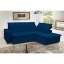 Ver imagem 1 de Sofá Istambul 2.60x1.90m Retrátil e Reclinável com Chaise - Azul