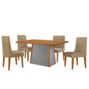 Ver imagem 2 de Mesa de Jantar Diane 120cm Tampo Mdf Laminado com 4 Cadeiras Lisboa Moderna Mobília